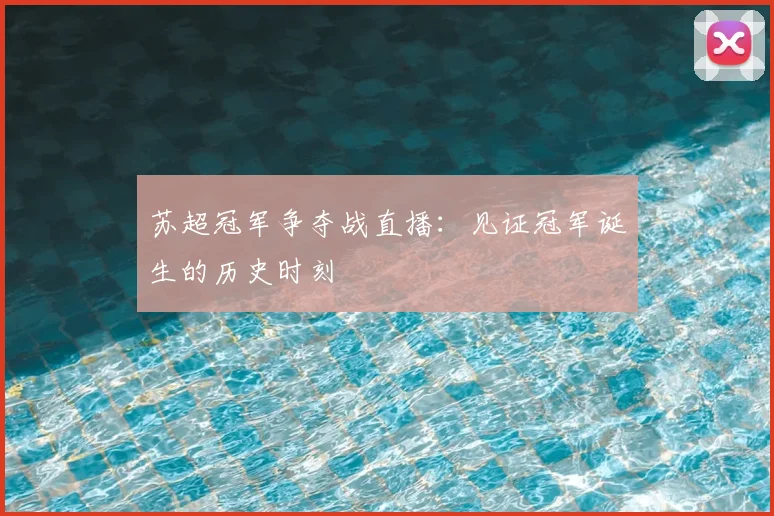 苏超冠军争夺战直播：见证冠军诞生的历史时刻
